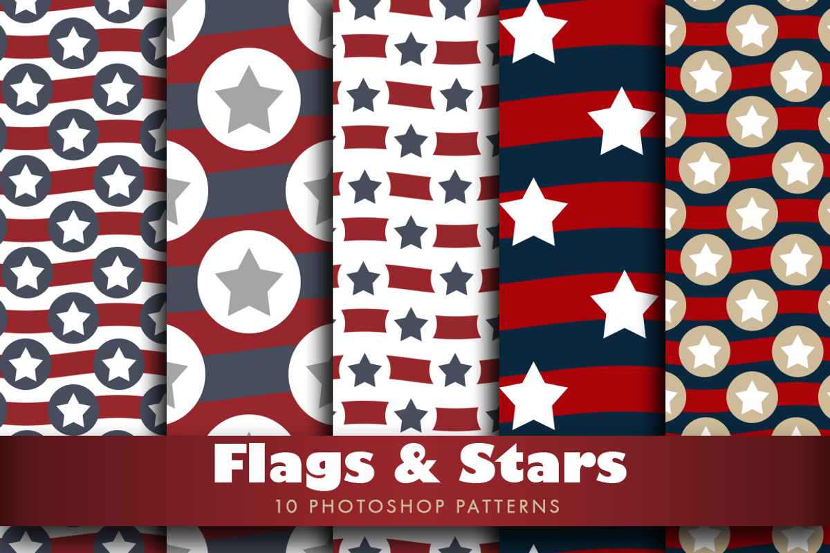Flags and Stars, a Pattern Graphic by Digital Art Creations (Photo 1 of 2)