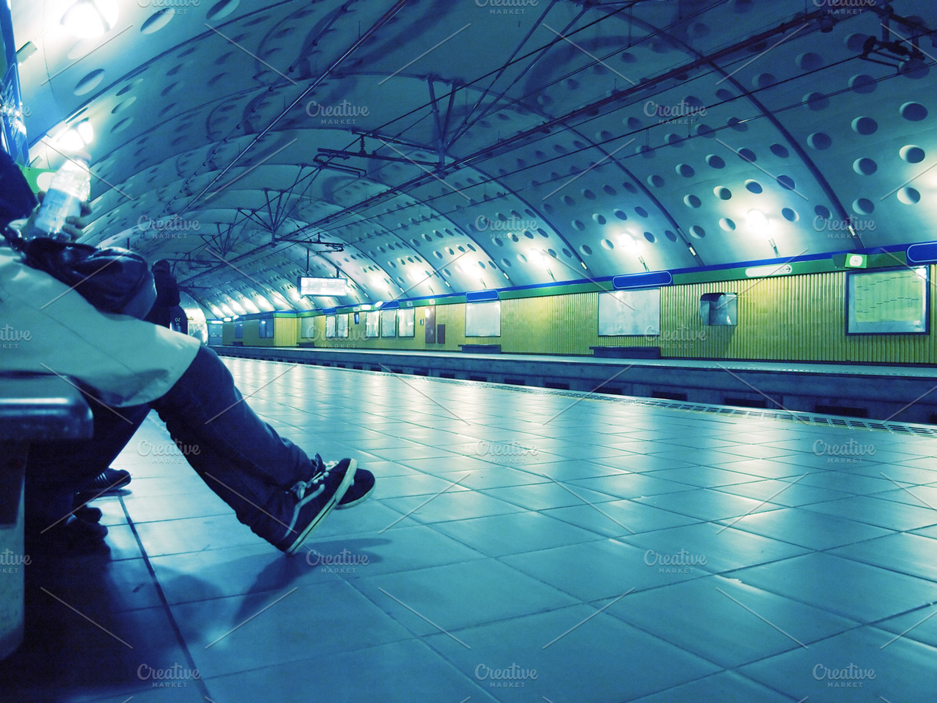 Girl waiting featuring woman, train, and waiting