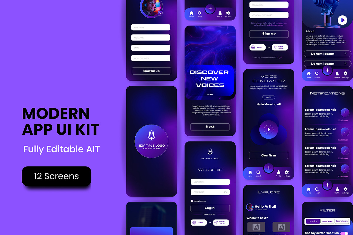 AI Voice Command UI, a Templates & Theme by studiogstock (Photo 1 of 4)