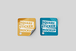 Square Sticker Mockup