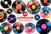 Vintage Vinyl Record Clipart, an Illustration by CreationArt (Thumbnail 1 of 5)