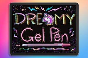 Procreate 9 Dreamy Gel Pen Brushes