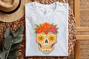 Sugar Skull Floral PNG, Day of the, an Illustration by SharpMarketplace (Thumbnail 5 of 9)