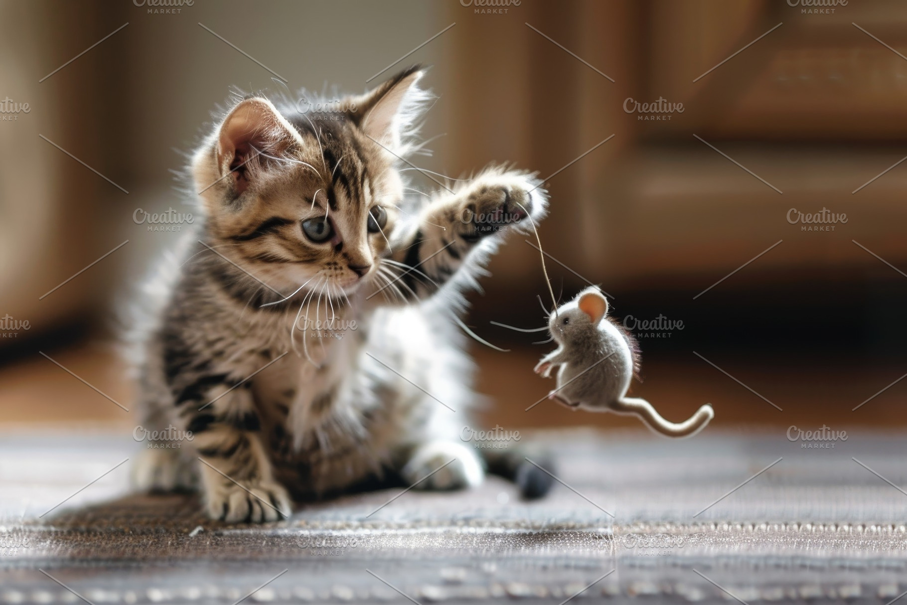 A cute kitten energetically playing, a Photo by Iftikhar Alam