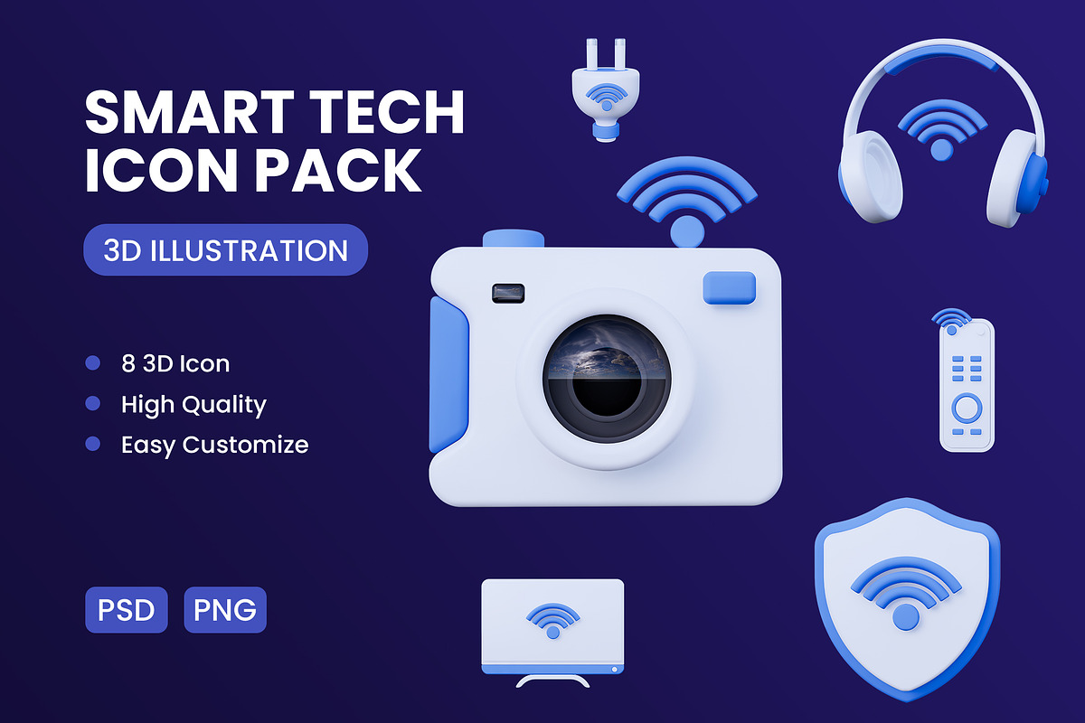 Smart Tech 3D Icon Pack #2, an Object 3D Model by deviapuspitasari2 (Photo 1 of 2)