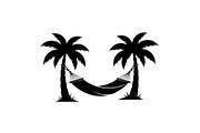 Palm Tree Hammock Silhouette Bundle, an Object Graphic by jahid234 (Thumbnail 18 of 30)
