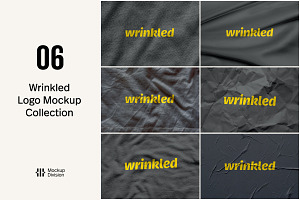 Wrinkled Logo Mockup Collection