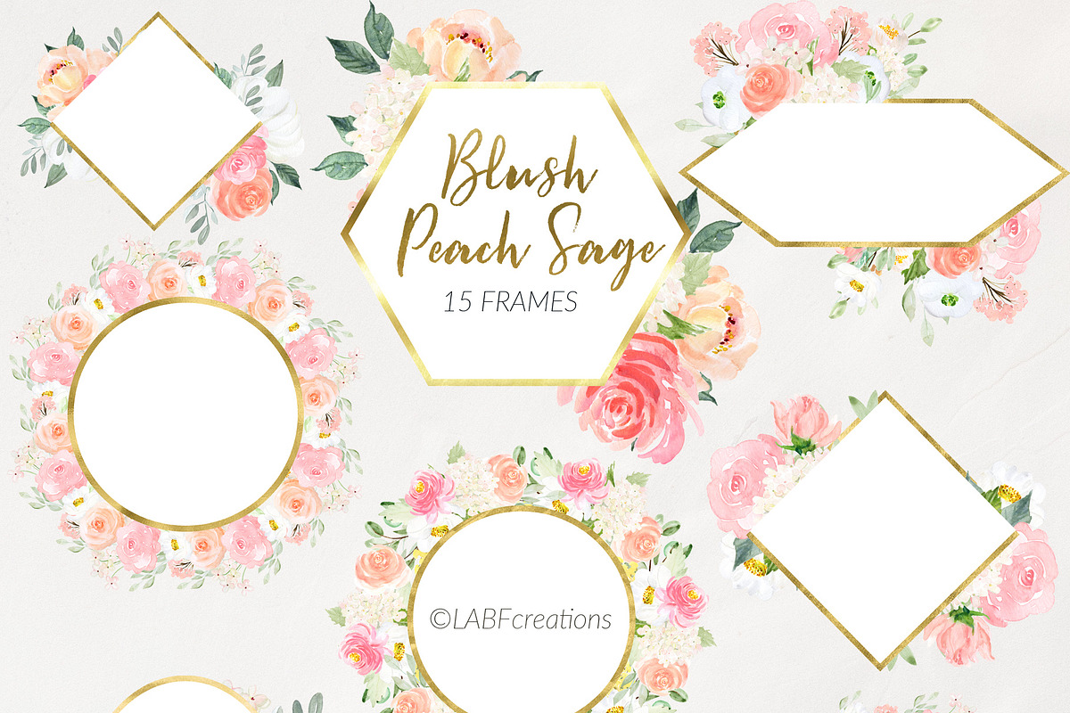 Blush Peach Sage flowers, a Texture Illustration by LABFcreations (Photo 10 of 13)