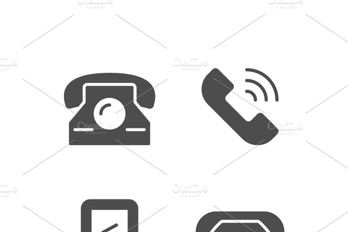 Set icons of phone, a Solid Icon by motorama (Photo 1 of 2)