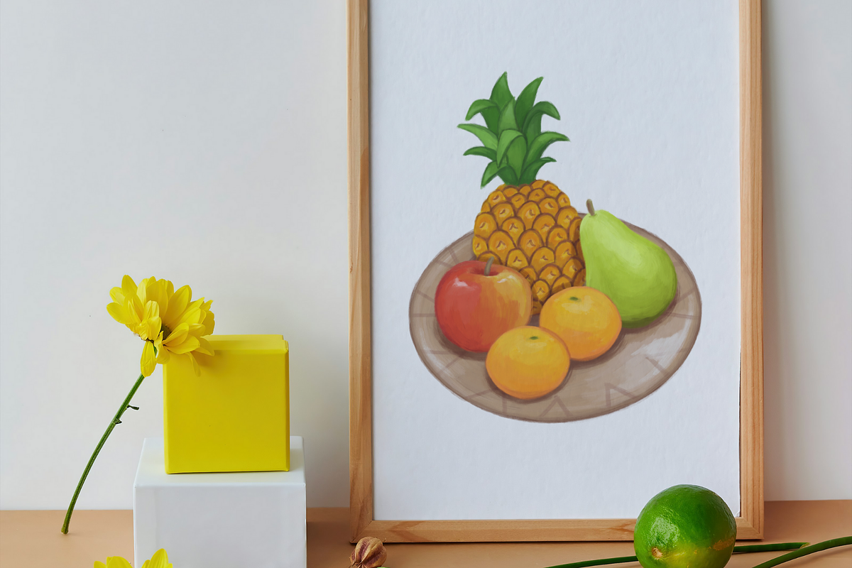 Watercolor Fruit Wall Art Printables, a Poster Template by Image for Sale (Photo 4 of 4)