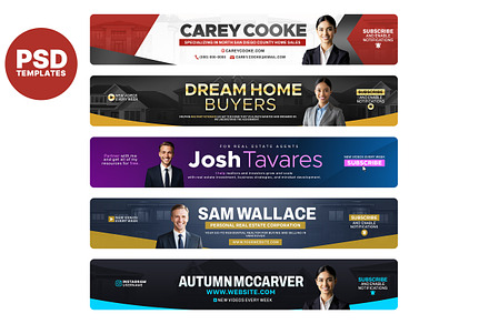 Realtor YouTube banner Bundle pack