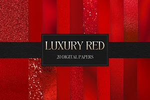 Luxury Red Digital Paper Pack