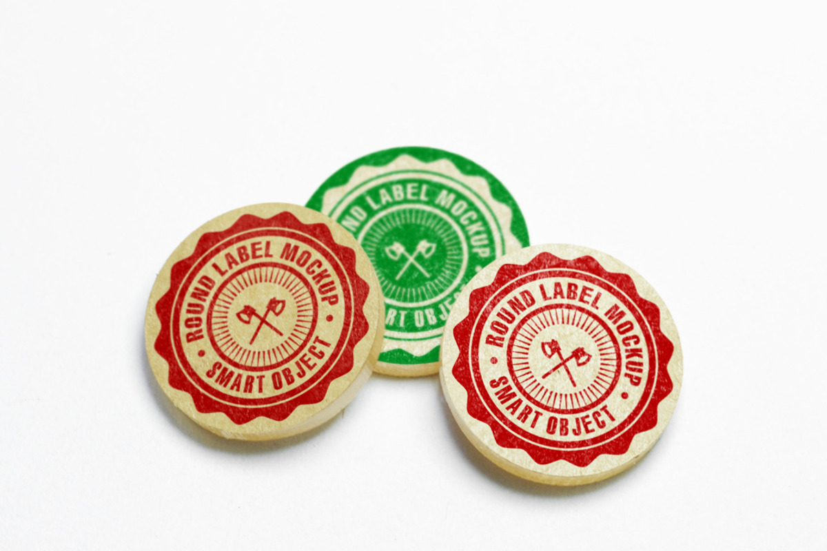 Coaster Round Label Mockup, a Mockup by resumetemplathttps://d3es (Photo 1 of 5)