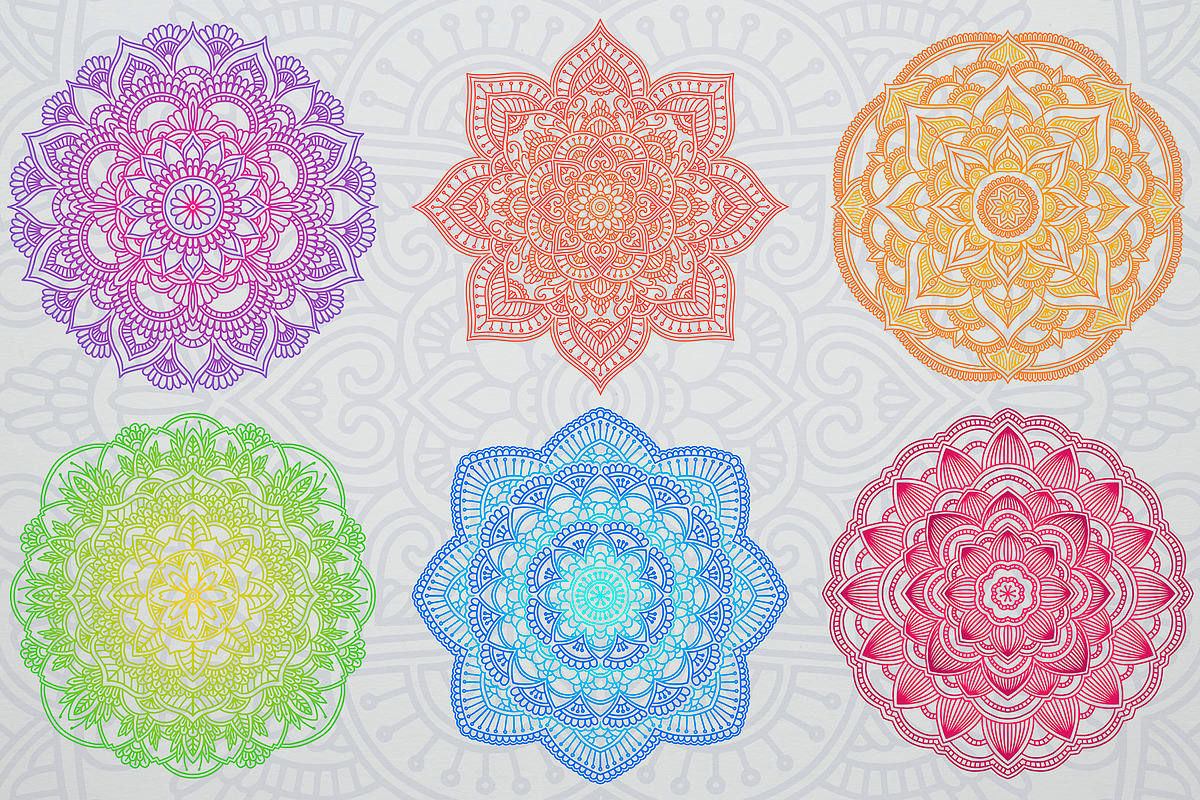 Mandalas set, a Decorative Illustration by Krolja (Photo 2 of 9)