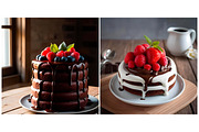 SET Cake Sweet Dessert Background, a Background Graphic by IrySha (Thumbnail 2 of 7)