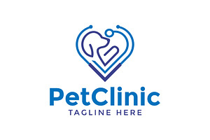 Pet clinic and veterinary logo
