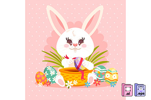 Cute Easter Bunny, an Illustration by MISS CHATZ