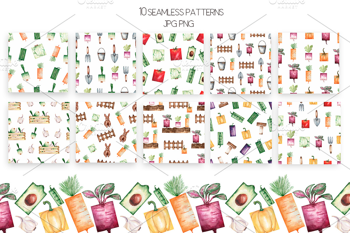 Watercolor vegetable garden, a Food Illustration by MayaNavits (Photo 6 of 10)