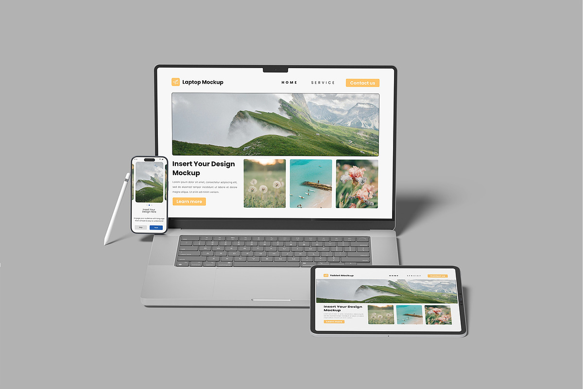 Realistic Multi Device Mockup, a Device Mockup by rizalamora (Photo 5 of 11)