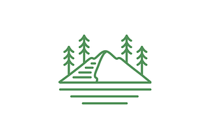 peak trees line modern minimal logo, a Branding & Logo Template by devastd