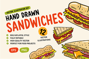 Sandwich Doodles & Food Clipart