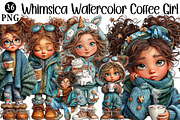 Whimsica Watercolor Coffee Girl Clip, a Person Illustration by Daily.Designs (Thumbnail 1 of 5)