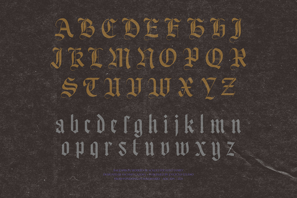 Bageshron Blackletter Font Family, a Blackletter Font by Enxyclo Studio (Photo 21 of 27)