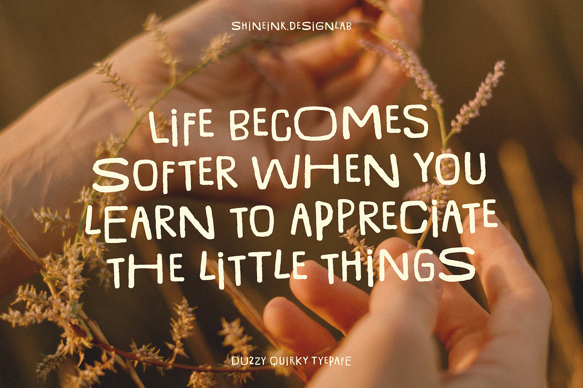 Duzzy – Quirky Display Typeface, a Handwritten Font by shineink.designlab (Photo 8 of 12)
