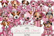Valentine’s Day Dog Coquette Clipart, an Illustration by DreamCafeArt (Thumbnail 1 of 6)