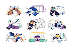 Ice hockey goalkeepers set, a Sport Illustration by PaperTrident