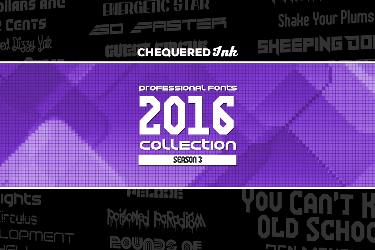 Professional Fonts 2016 Collection 3, a Sans Serif Font by Chequered Ink (Photo 1 of 2)