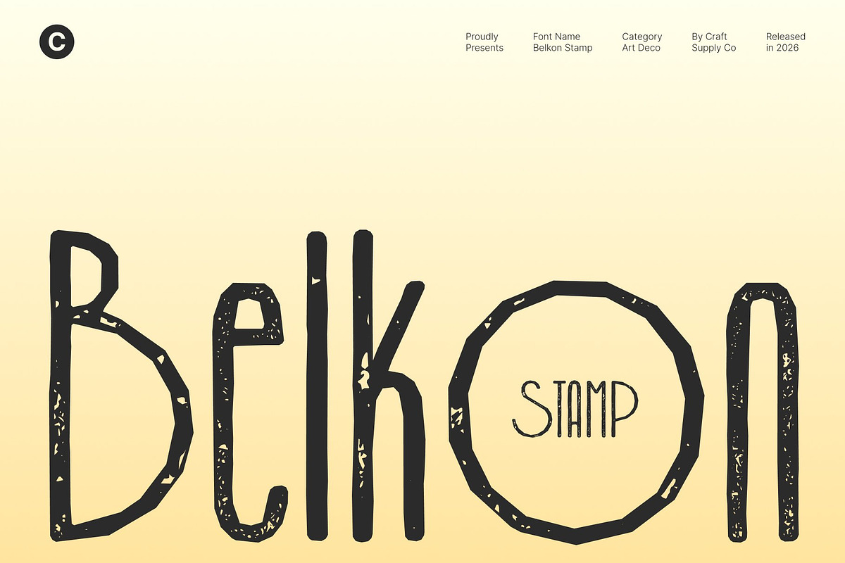Belkon Stamp, a Sans Serif Font by Craft Supply Co. (Photo 1 of 8)