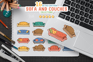 Set of sofa design, Comfortable sofa, a Graphic by Allmostudio