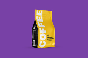 Zip Coffee Pouch Half-Side Mockup