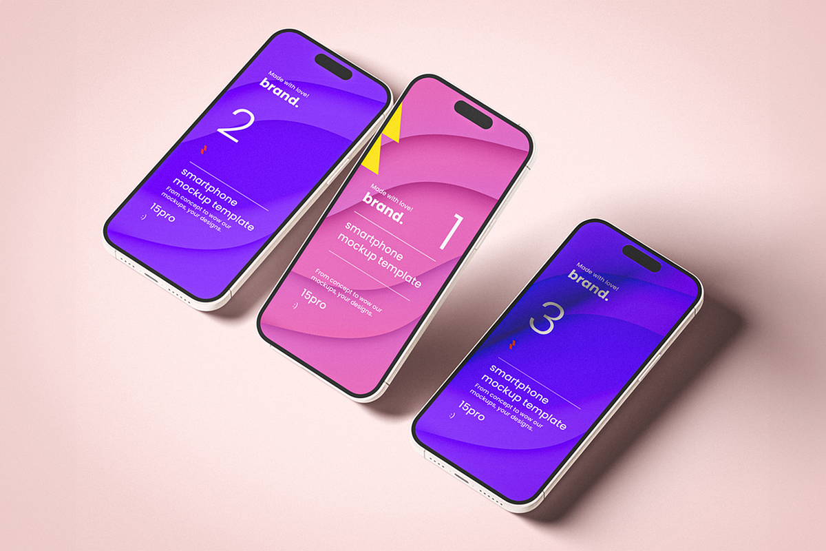 Smartphone Set Mockup, an iPhone Mockup by Se٧enStudio (Photo 2 of 2)