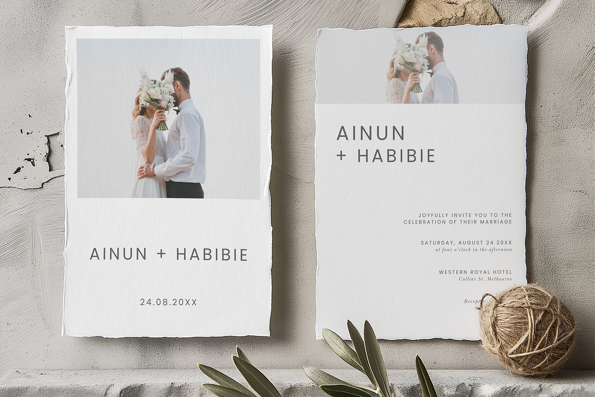 Minimalist Wedding Invitation Card, an Invitation Template by kin9candra (Photo 4 of 8)