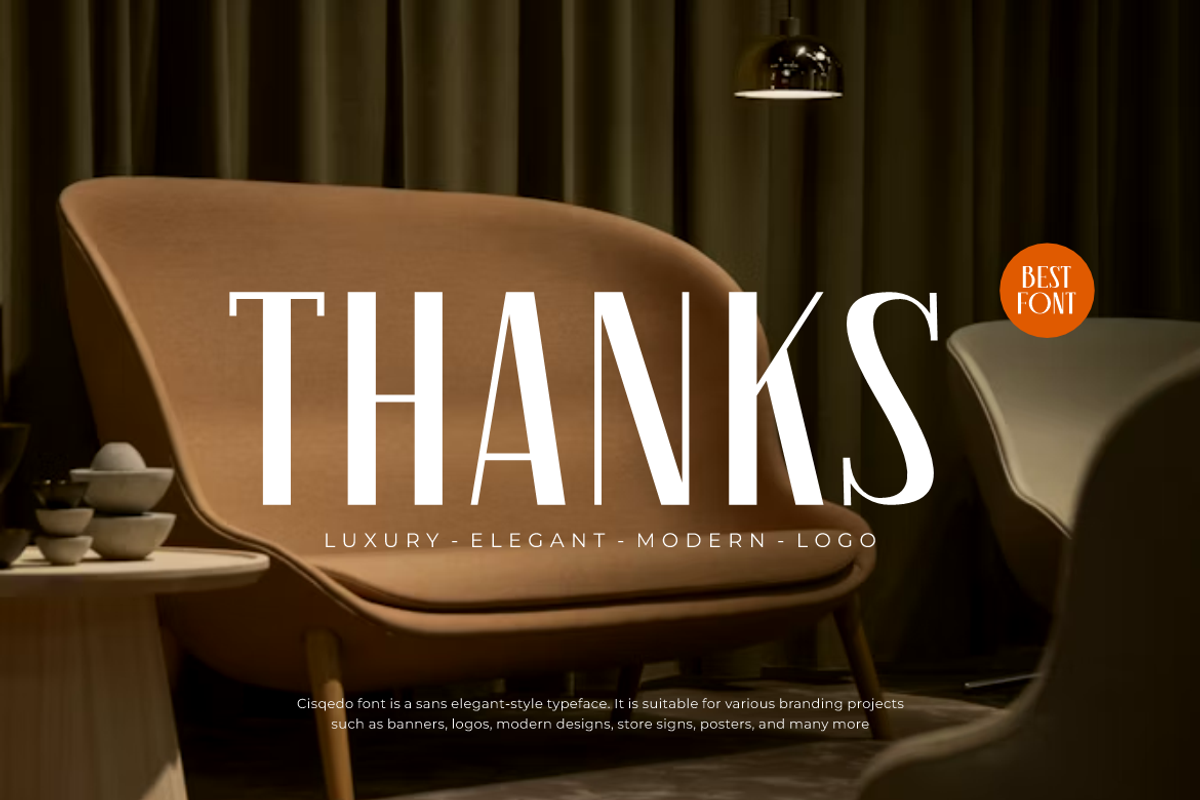 Cisqedo - Modern Luxury Font, a Sans Serif Font by QR Design Studio (Photo 7 of 7)