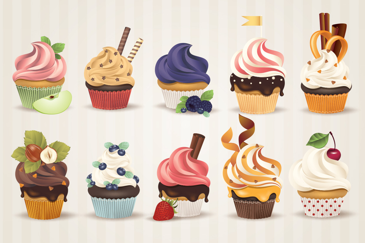 Vector cupcake collection, an Icon by Irtsya (Photo 4 of 4)