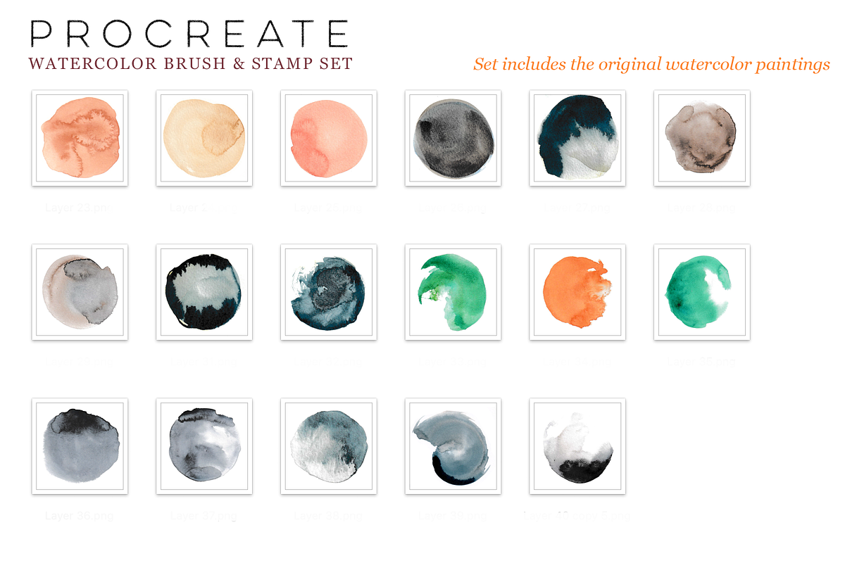 Procreate Watercolor Brush & Stamps, a Brush Add-On by CC CREATIVE CO (Photo 21 of 21)