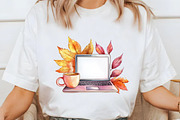 Autumn Coffee Girl Clipart PNG, an Illustration by Libby Wishes (Thumbnail 5 of 6)