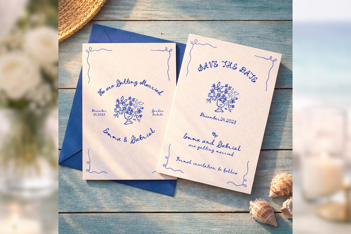 Hand Drawn Save the Date bd001, an Invitation Template by TyphoonStudio (Photo 1 of 9)
