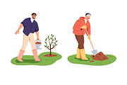 People planting trees in garden set, a Person Illustration by Good Studio (Thumbnail 3 of 4)