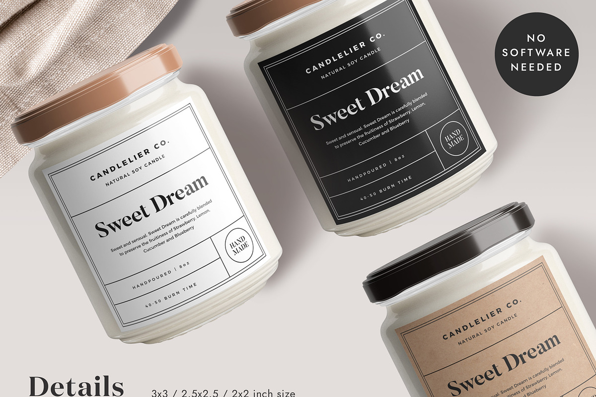 Candle Canva Label LA002 (Indiana), a Stationery Template by Draca Design Co (Photo 3 of 4)