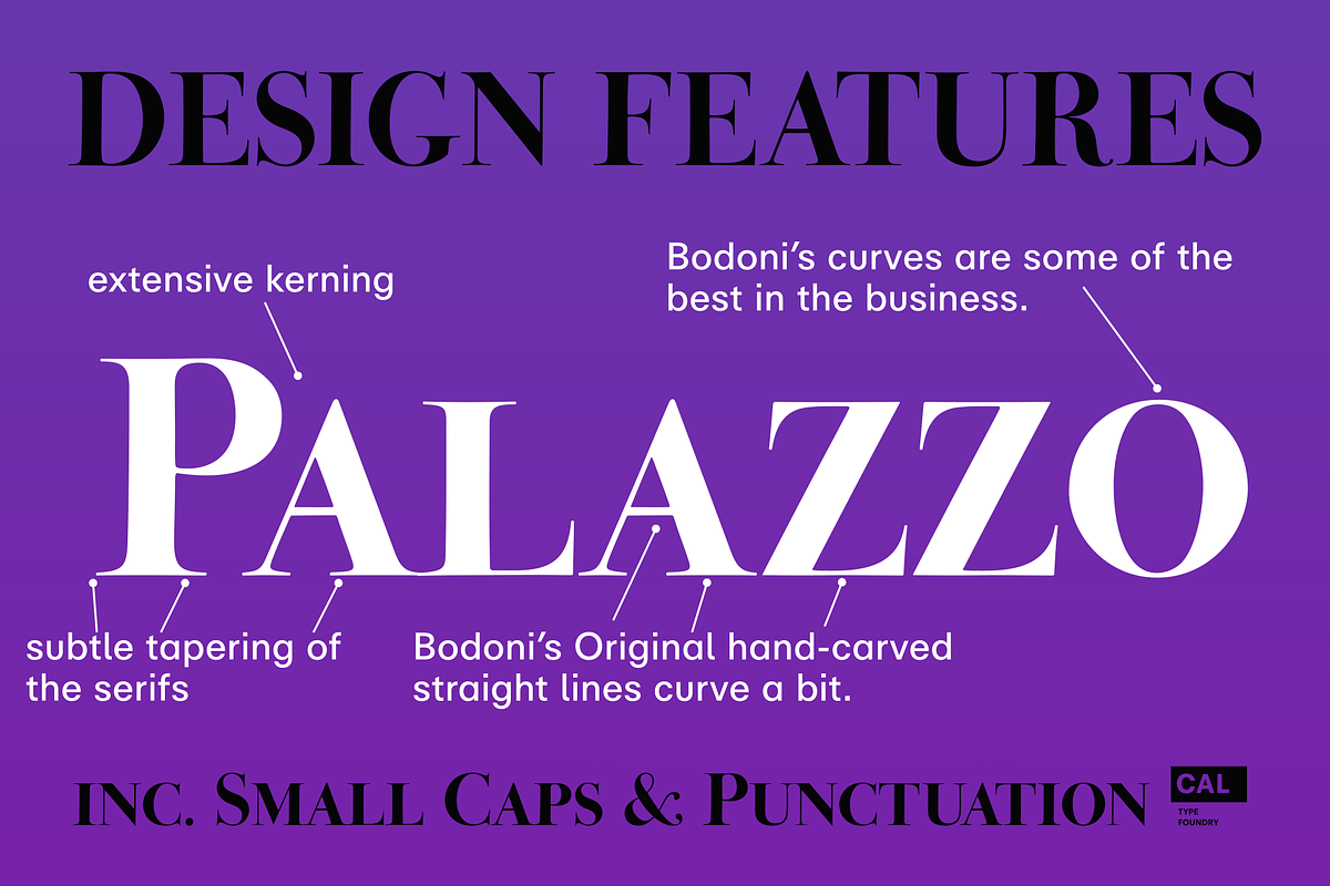 Bodoni Palazzo, a Font by California Type Foundry (Photo 4 of 9)
