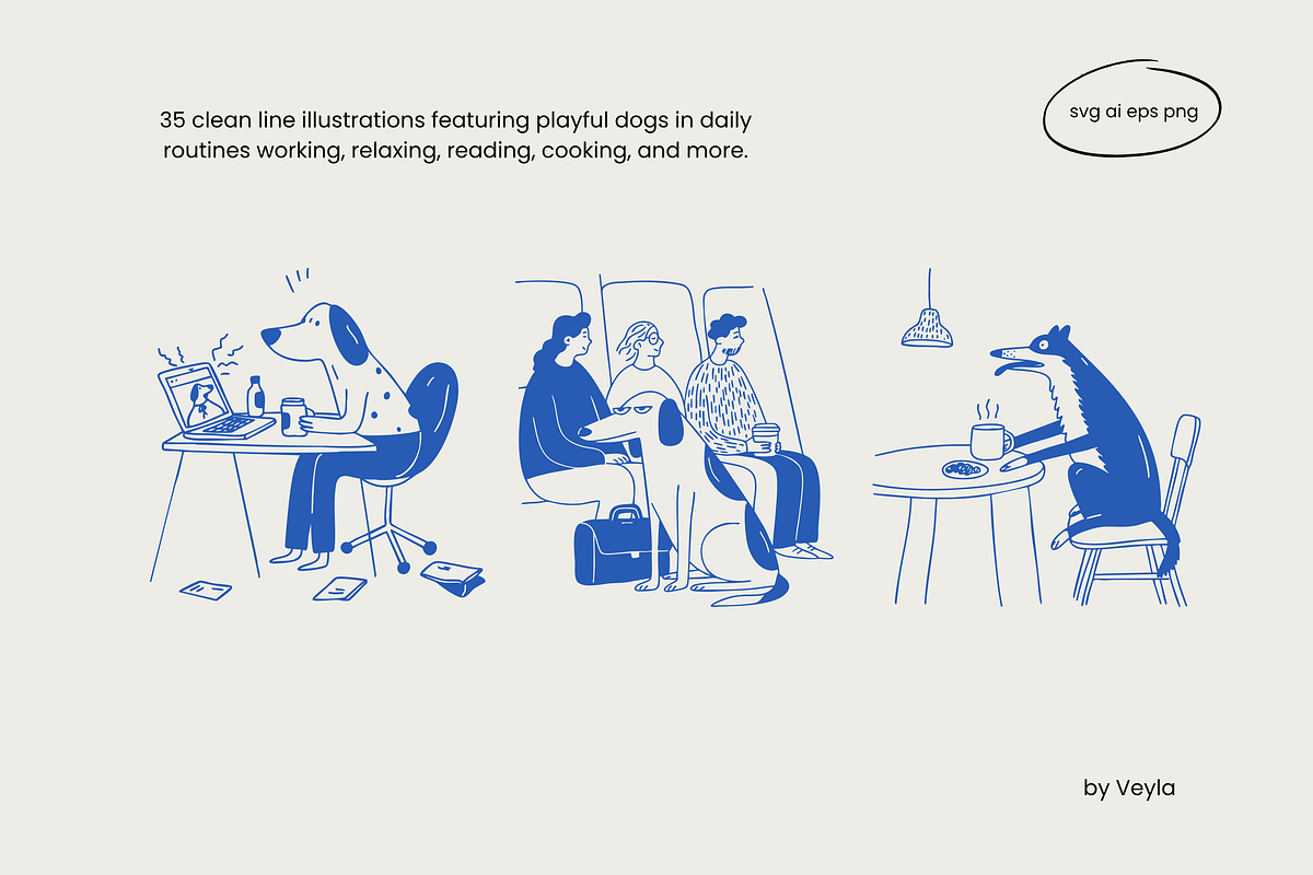 Just Dogs: Daily Life Pack, an Animal Illustration by Veyla (Photo 5 of 10)