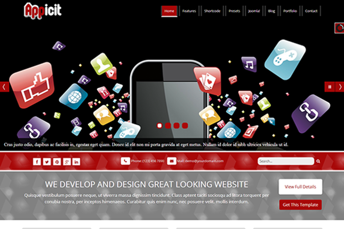 PS Appicit Corporate Joomla Template, a Websites & App Template by PCMShaper