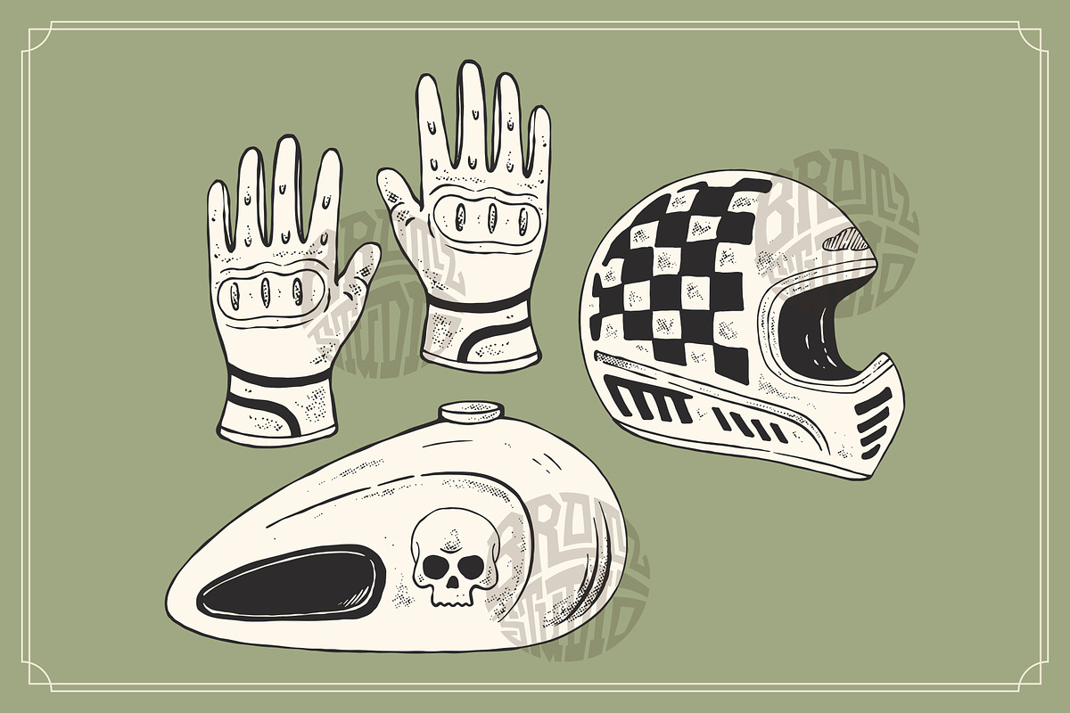 Chopper Illustration Set, an Object Graphic by Bromz Studio (Photo 5 of 6)