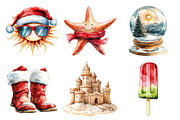 Hand-Drawn Christmas in July Clipart, an Illustration by Daily.Designs (Thumbnail 5 of 5)