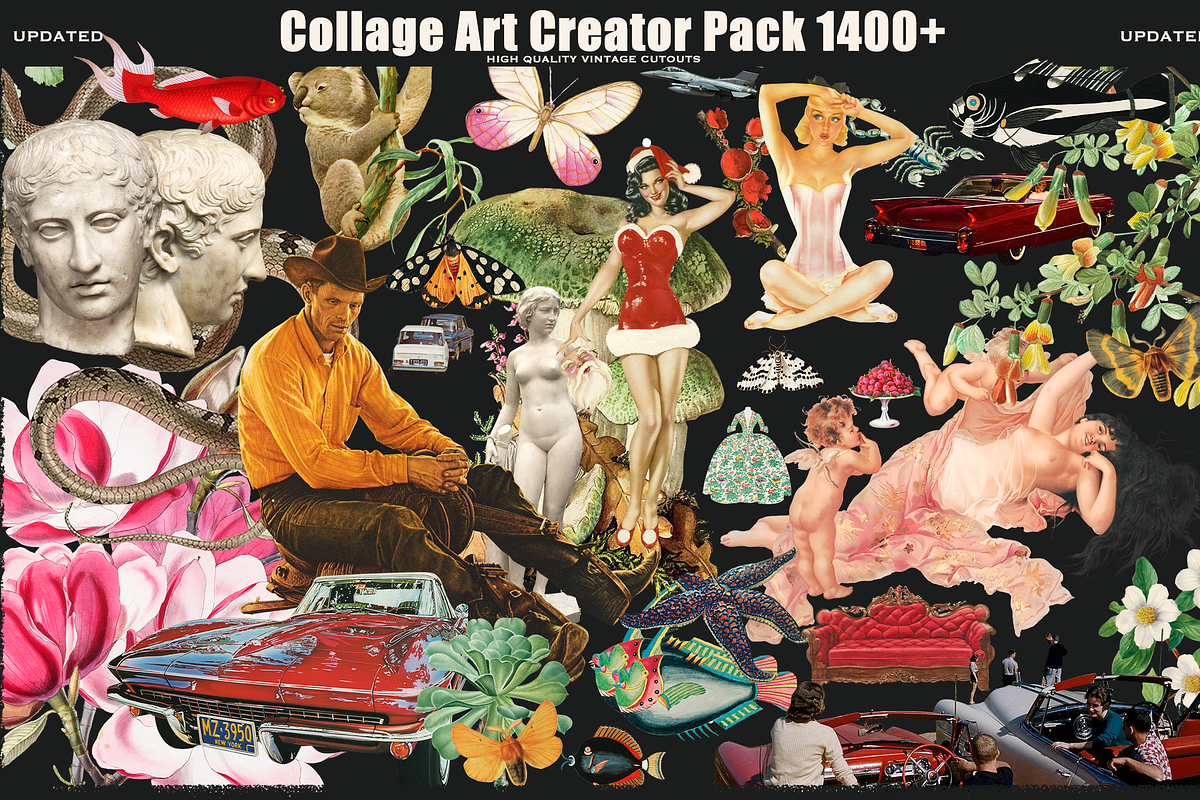 SALE! Collage Art Creator Pack 1400+, an Animal Illustration by Lilithcollageart (Photo 1 of 19)