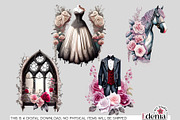 Victorian Gothic Wedding #1 Cliparts, a Seasonal Illustration by EdeniaArtStudio (Thumbnail 7 of 10)